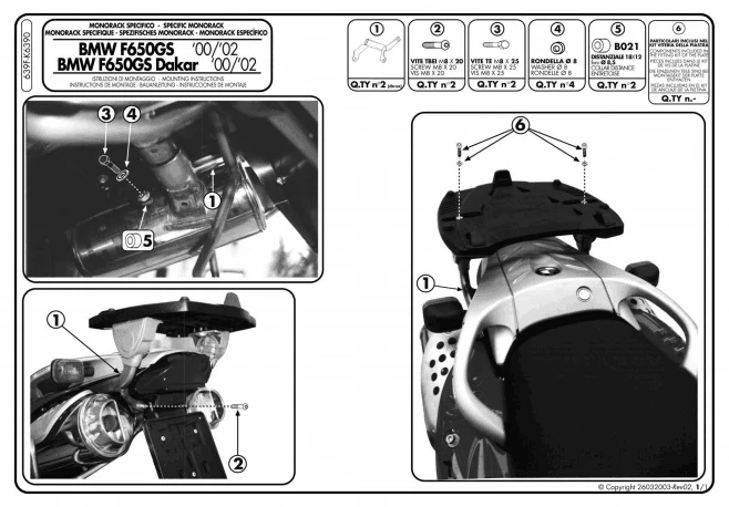 Givi 639F Monorack Sidearms For BMW F650GS '00-'03 2 Givi 639F Monorack Sidearms For BMW F650GS '00-'03 - Image 2