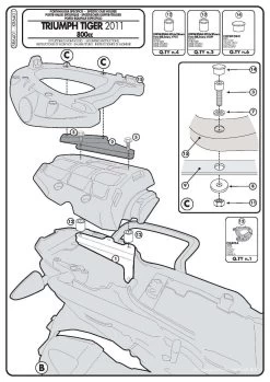 Givi SR6401 Topcase Rack, Rear For Triumph Tiger 800 / XC And XR (2011-current) -Givi Shop GVSR6401 fi 2