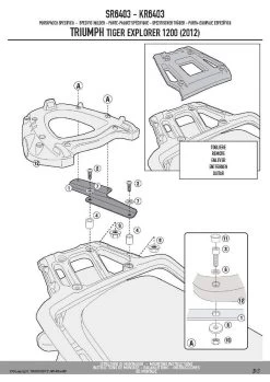 Givi SR6403 Rear Plate For Triumph Tiger Explorer 1200 (2012-) -Givi Shop GVSR6403 fi 3