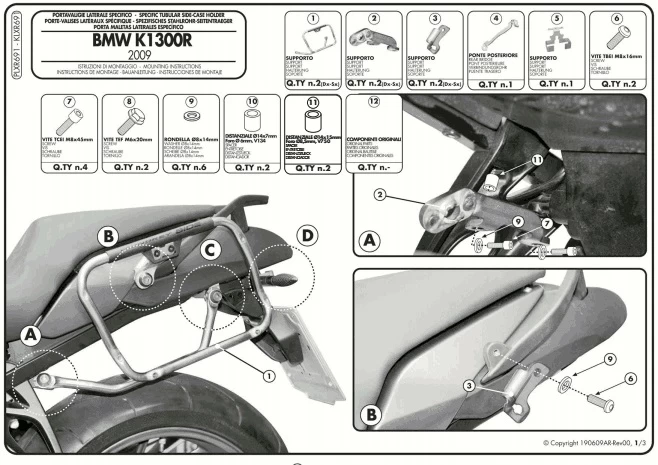 Givi PLXR691 V35 Rapid Release Sidearms For BMW K1200R (2005-2008) / K1300R (2009-) 2 Givi PLXR691 V35 Rapid Release Sidearms For BMW K1200R (2005-2008) / K1300R (2009-) - Image 2