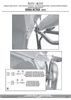 Givi PL1111 Sidecase Hardware For Honda NC700 And NC750 X/S/DCT '14-'15 6 Givi PL1111 Sidecase Hardware For Honda NC700 And NC750 X/S/DCT '14-'15 -Givi Shop PL1111 fi 3
