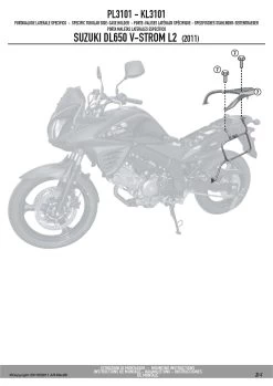 Givi PL3101 Sidecase Hardware For Suzuki DL650 V-Strom '12-'13 6 Givi PL3101 Sidecase Hardware For Suzuki DL650 V-Strom '12-'13 -Givi Shop PL3101 fi 3