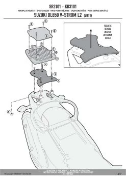 Givi SR3101 Specific Rack For Suzuki DL650 V-Strom (2011-current) -Givi Shop SR3101 fi 2