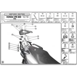 Givi 166FZ Monorack Sidearms For Honda VFR800 Interceptor (2002-2011) -Givi Shop givi 166fz monorack sidearms vfr800 vtec 2