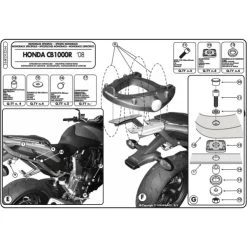 Givi 266FZ Monorack Sidearms For Honda CB1000R (2008-2017) -Givi Shop givi 266fz monorack sidearms honda cb1000r 3