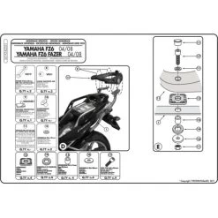 Givi 351FZ Monorack Sidearms For Yamaha FZ6 And FZ6 600 Fazer (2004-2011) -Givi Shop givi 351fz monorack sidearms fz6 3