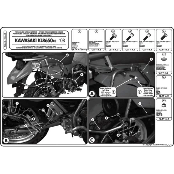 Givi PL448 Tubular Sidecarriers For Kawasaki KLR650 (2008-2018) 2 Givi PL448 Tubular Sidecarriers For Kawasaki KLR650 (2008-2018) - Image 2