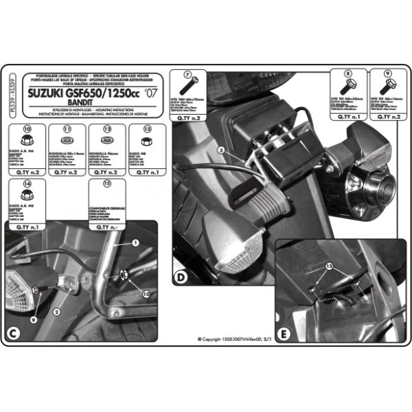 Givi PL539 Sidecase Hardware For GSX650F & GSX1250F 3 Givi PL539 Sidecase Hardware For GSX650F & GSX1250F - Image 3