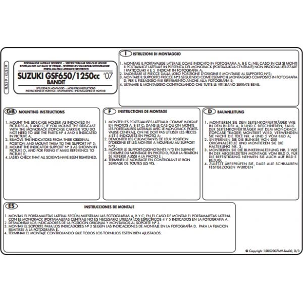 Givi PL539 Sidecase Hardware For GSX650F & GSX1250F 4 Givi PL539 Sidecase Hardware For GSX650F & GSX1250F - Image 4