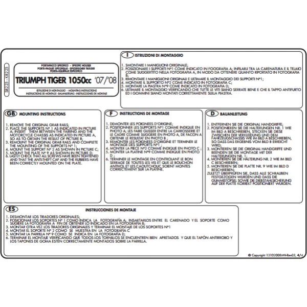 Givi SR225 Specific Rack For Triumph Tiger 1050 (2007-2012) 5 Givi SR225 Specific Rack For Triumph Tiger 1050 (2007-2012) - Image 5