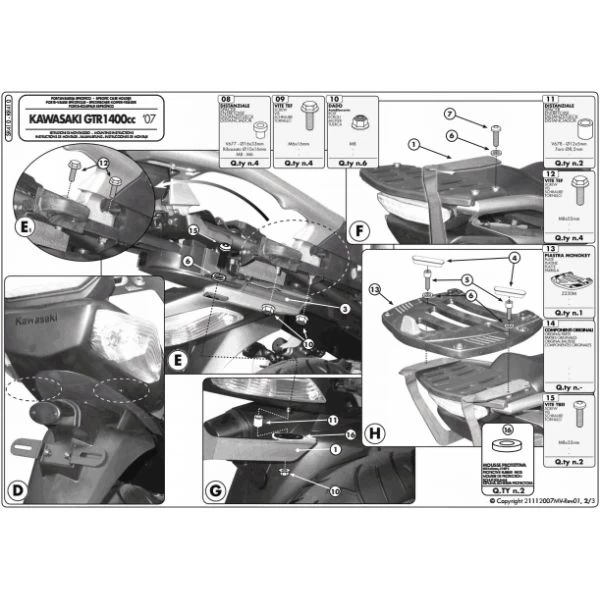 Givi SR410 Specific Rack For Kawasaki Concours 1400 (2004-2015) 3 Givi SR410 Specific Rack For Kawasaki Concours 1400 (2004-2015) - Image 3