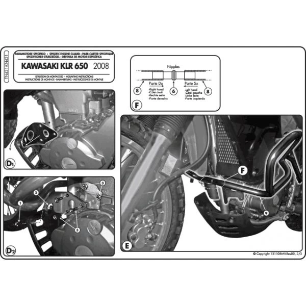 Givi TN421 Engine Guards For Kawasaki KLR650E (2008-2018) 3 Givi TN421 Engine Guards For Kawasaki KLR650E (2008-2018) - Image 3
