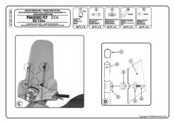 Givi A110A Windshield Fitting Kit For Piaggio Fly 50 & 125 & 150 '04-'09 -Givi Shop piaggio20Fly202